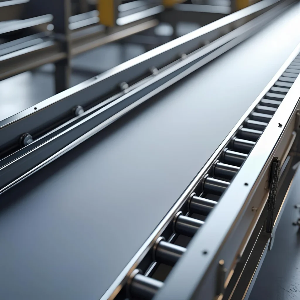 Industrial straight conveyor belt system for factories - Mexeltec