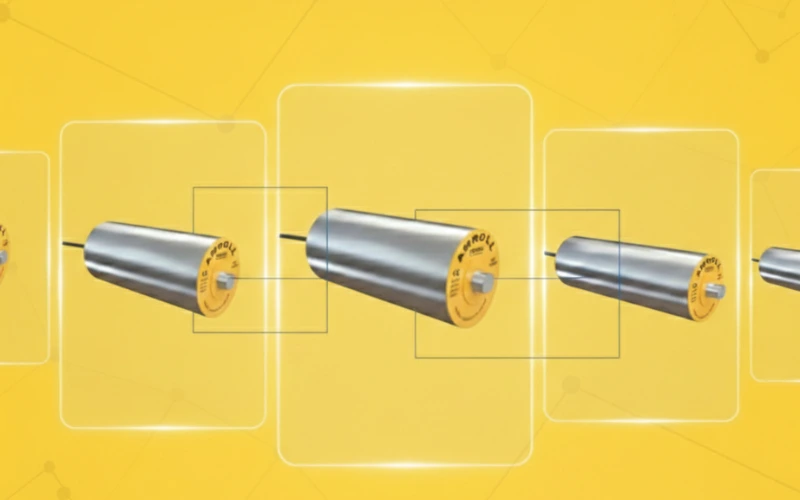 AMROLL drum motor installed in hygienic food processing conveyor system